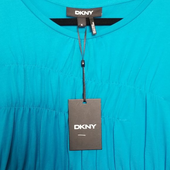 DKNY Women's Short Sleeve Ruched Top - XL - Picture 8 of 10